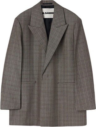 Checked Single-Breasted Wool Blazer