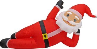 First Traditions 6' Inflatable Blow Up Lying Santa With 5 Warm White Led Lights