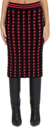 Pattern Knit Midi Skirt