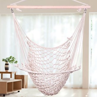 Beige Cotton Rope Hanging Air/ Sky Chair Swing