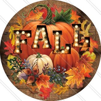 Fall Sign - Pumpkin Autumn Wreath Metal