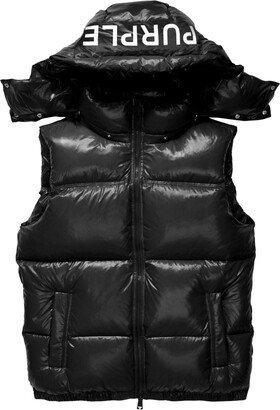 Logo-Print Padded Gilet-AH