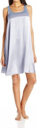 Lindsay Satin And Rib Nightgown In Lavender