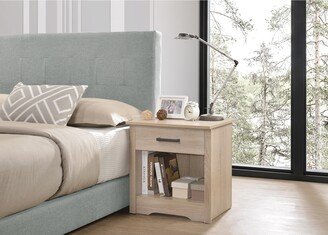 EDWINRAY Contemporary style 22 Inche Nightstand with 1 Drawer and Storage Shelves