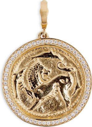 Large Yellow Gold And Diamond Animal Kingdom Coin Charm