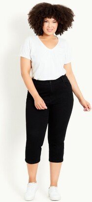 | Women's Plus Size Denim Love Crop Jeans - black - 16W