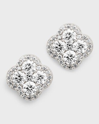 Neiman Marcus Diamonds 18K White Gold Diamond Flower Stud Earrings