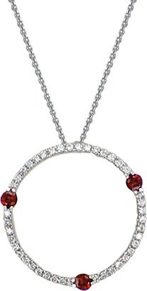 Gemstones 14K 0.23 Ct. Tw. Diamond & Ruby Pendant Necklace