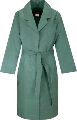 Gunda Hafner Ltd Teal Oilskin Belted Raincoat