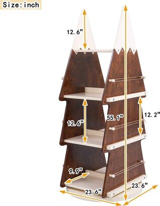 IGEMAN 360謗ｳ Display Organizer Christmas Rotating Bookshelf Rack, 23.6''L*23.6''W*55.1''H, 65LBS