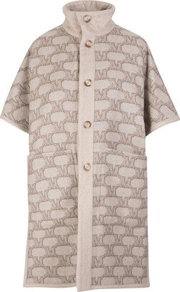 Logo Jacquard Short Sleeved Reversible Coat