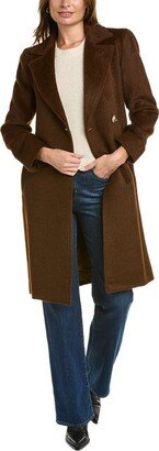 Sofiacashmere Belted Alpaca & Wool-Blend Coat