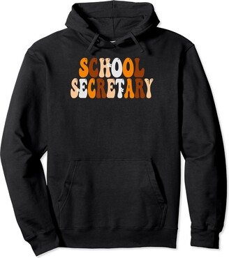 BWILI Fall Autumn School Gifts & Apparel. School Secretary Groovy Fall Autumn Lovers Appreciation Day Pullover Hoodie