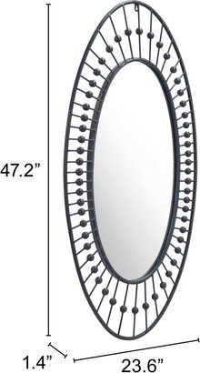 Maile Home Gladys Oval Mirror Black