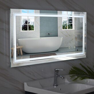 UNHO Smart LED Framless Illuminated Bathroom Mirror Anti-Fog Backlit - 42