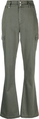 High-Waisted Flared Trousers