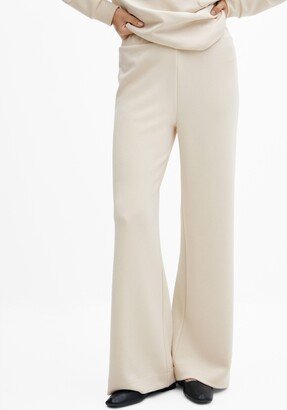 Women's Elastic Waist Wideleg Pants