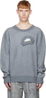 Gray Double Neck Sweater