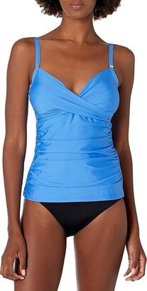 Women's Standard Tankini Swimsuit with Adjustable Straps and Tummy Control (Azure) Women's Swimwear