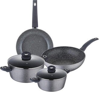 Bergner Orion Set of 6 Forged Aluminium Induction Non-stick Cookware Black