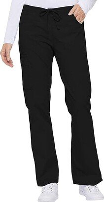 Women's Mid Rise Drawstring Cargo Pant (Black) Women's Clothing