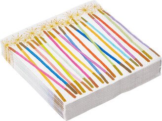 Caspari Square Cocktail Birthday Candle Napkins Multicolor Pkg/20