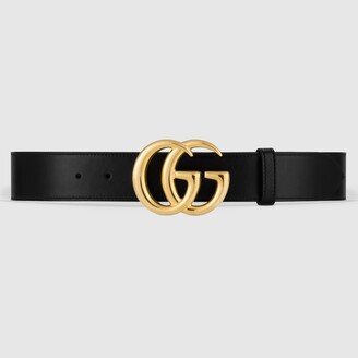 GG Marmont leather belt with shiny buckle-AA