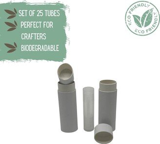 25 Oval Lip Balm Tubes .5Oz 15G - Biodegradable Push-Up Cosmetics Container For Lipstick, L Balms & Solid Perfumes