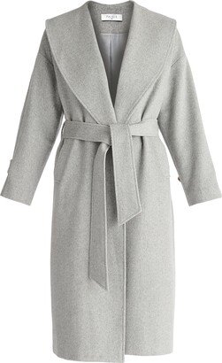 Women's Belted Wool Coat In Light Grey