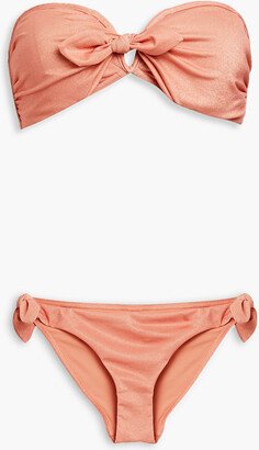 Bow-embellished bandeau bikini