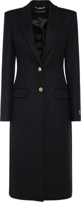 Single Breasted Wool Felt Long Coat