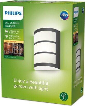 Python Integrated LED Outdoor Wall Light, Warm White White