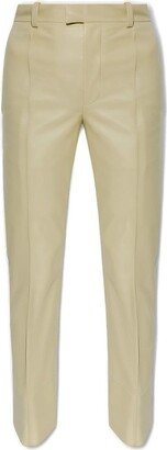 Straight-Leg Leather Trousers-AR