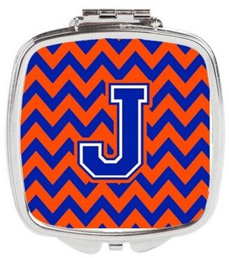 CJ1044-JSCM Letter J Chevron Orange & Blue Compact Mirror, 3 x 0.3 x 2.75 in.