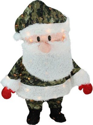 Northlight 32 Pre-Lit Lane Camo Santa Claus Christmas Outdoor Decor - Clear Lights