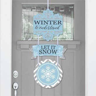 Big Dot Of Happiness Winter Wonderland - Hanging Porch Outdoor Decor - Front Door Decor - 3 Pc Sign