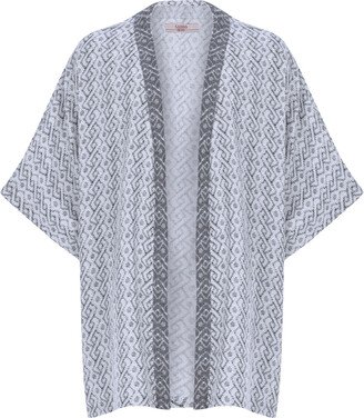 Sabbia Ati Oversize Kimono Robe- Grey And White