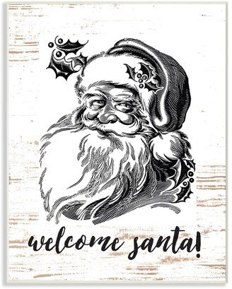 Christmas Welcome Santa Farmhouse Wall Plaque Art, 10