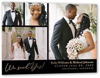 Wedding Announcements: Affectionate Gallery Wedding Announcement, Gold Foil, Black, 5X7, Matte, Personalized Foil Cardstock, Square