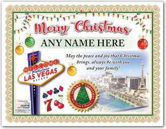 Personalized Christmas Las Vegas Certificate - Digital Or Printed Sign Strip Casino Trip Vacation Great Stocking Stuffer Gift Present