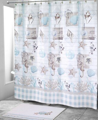 Farmhouse Shell Printed Shower Curtain, 72 x 72