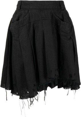 Distressed-Effect Mini Skirt