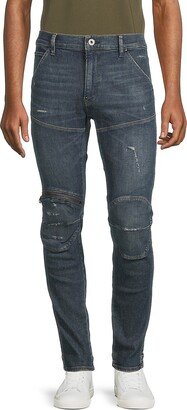 High Rise 3D Zip Knee Skinny Jeans