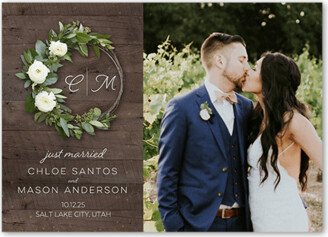 Wedding Announcements: Encircled In Love Wedding Announcement, Brown, 5X7, Matte, Signature Smooth Cardstock, Square