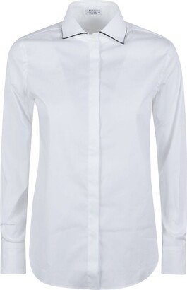 Monili Chain-Embellished Curved Hem Shirt