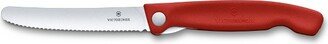 Swiss Classic 4.3 Inch Foldable Paring Knife Wavy Edge Red