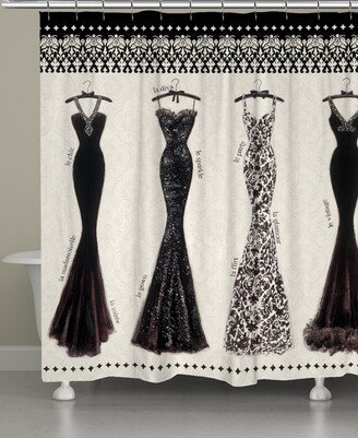 Couture Noir Shower Curtain - Blk/sketch