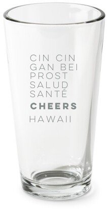 Pint Glasses: Universal Cheers Pint Glass, Etched Pint, Set Of 1, White