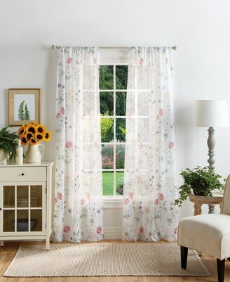 Martha Stewart Collection Martha's Garden Poletop Curtain Panel Set, 95, Created For Macy's