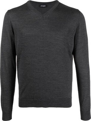 V-neck merino wool jumper-AJ